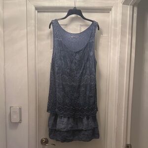 Chic Navy Layered Sleeveless Dress